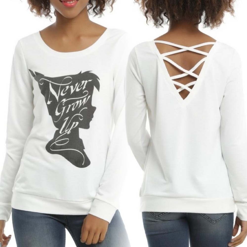 Disney Peter Pan Never Grow Up Girls Sweater Long Sleeve Top